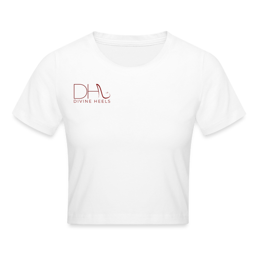 Divine Heels Cropped T-Shirt - Logo rot/Text schwarz - Weiß