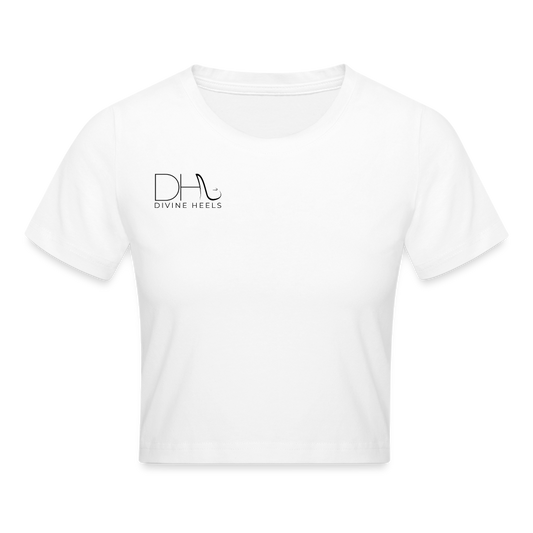 Divine Heels Cropped T-Shirt - Logo schwarz/Text schwarz - Weiß