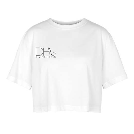 Divine Heels Oversized Cropped T-Shirt - Weiß