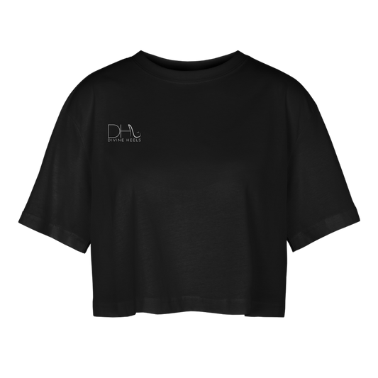Divine Heels Oversized Cropped T-Shirt - Schwarz