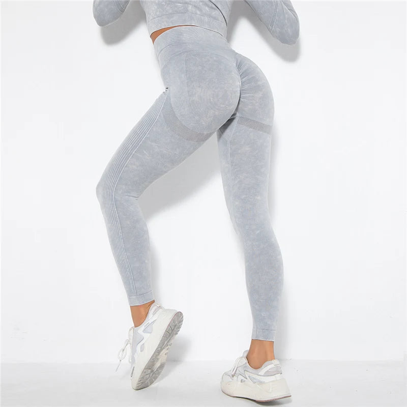 Nahtloses Gym-Set mit Cropped Top & Push-Up Leggings – Perfekt für dein Workout