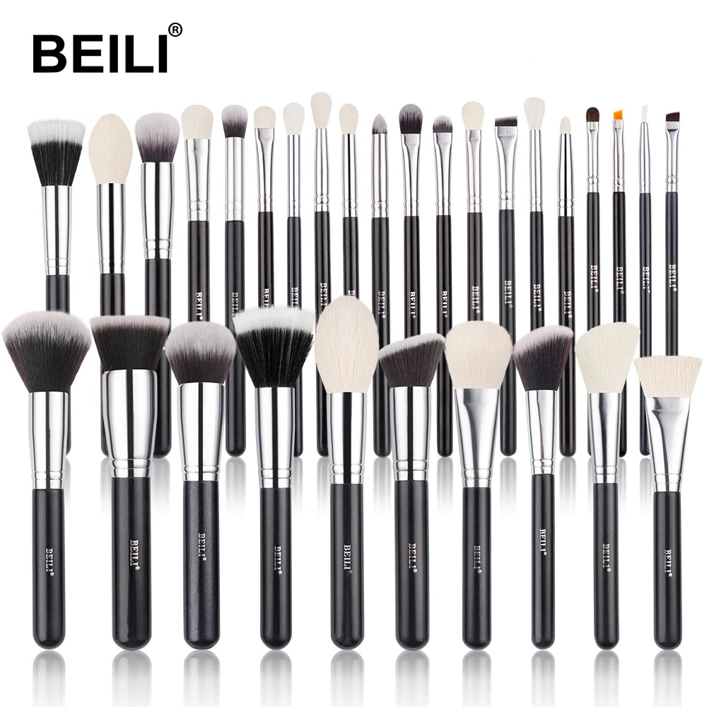 Beili Schwarzes Make-up-Pinsel-Set – Edles Profi-Tool aus Ziegenhaar! ✨