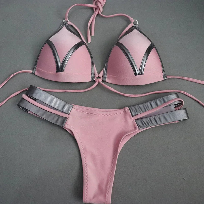 Bronzing String Bikini-Set – sexy, schimmernd & perfekt für den Sommer