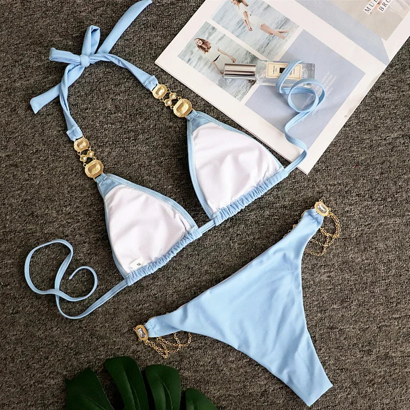 Strass & Ketten Bikini – sexy, glamourös & absolut im Trend