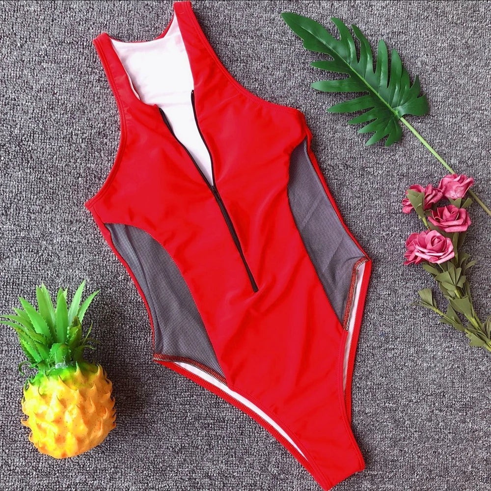 High-Cut Zipper Monokini – sportlich, sexy & raffiniert