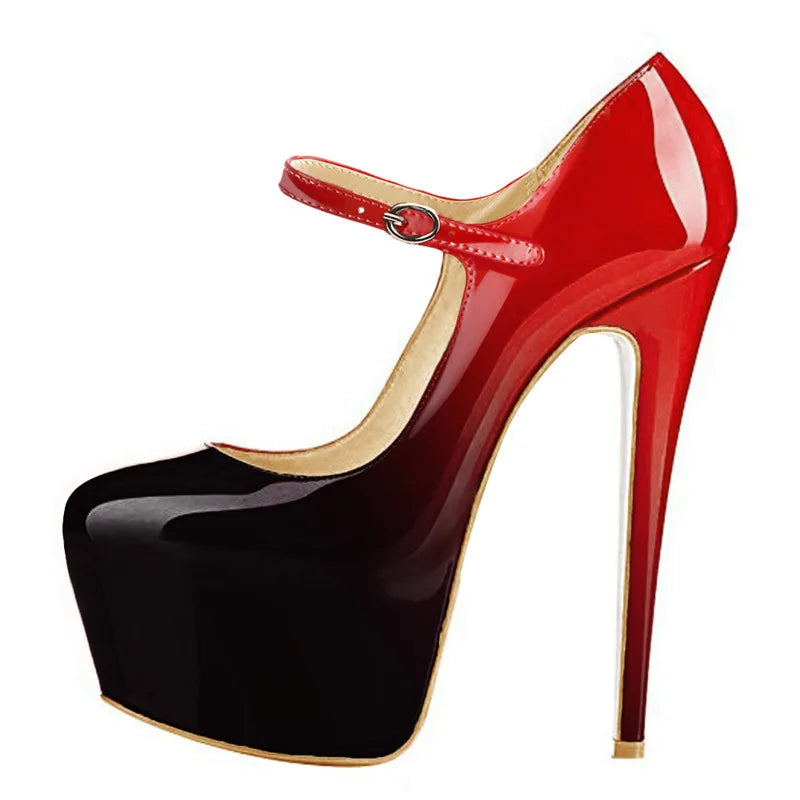 Mary Jane Vibes – Plattform-Pumps mit Stiletto & Riemchenschnalle
