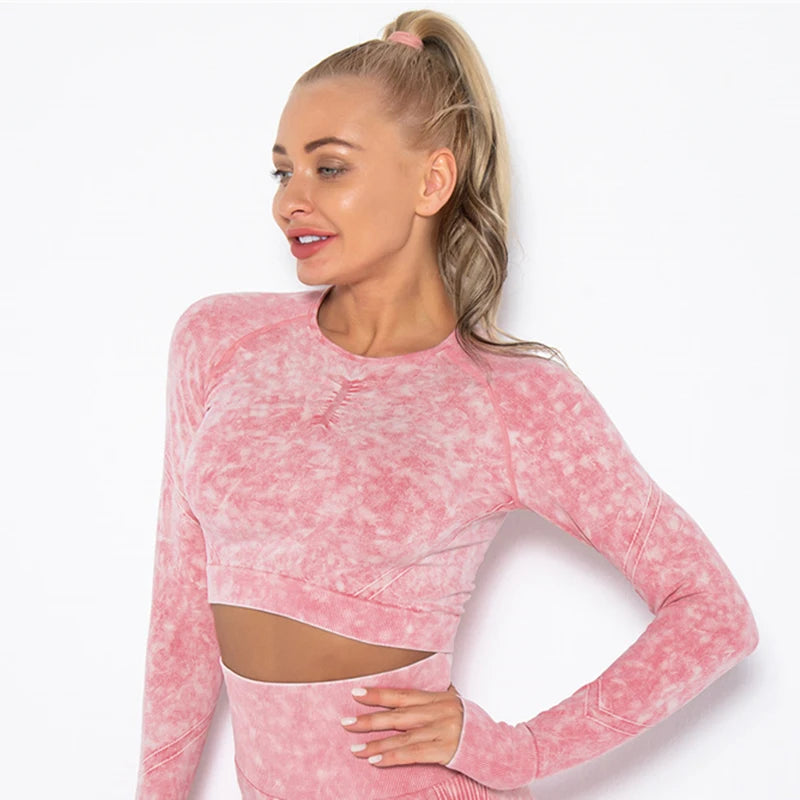 Nahtloses Gym-Set mit Cropped Top & Push-Up Leggings – Perfekt für dein Workout