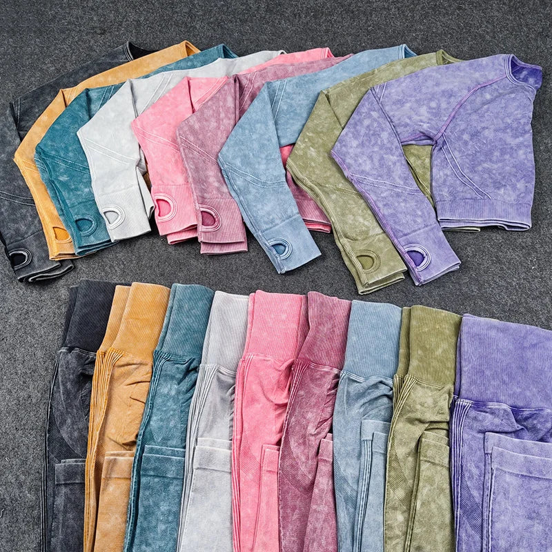 Nahtloses Gym-Set mit Cropped Top & Push-Up Leggings – Perfekt für dein Workout