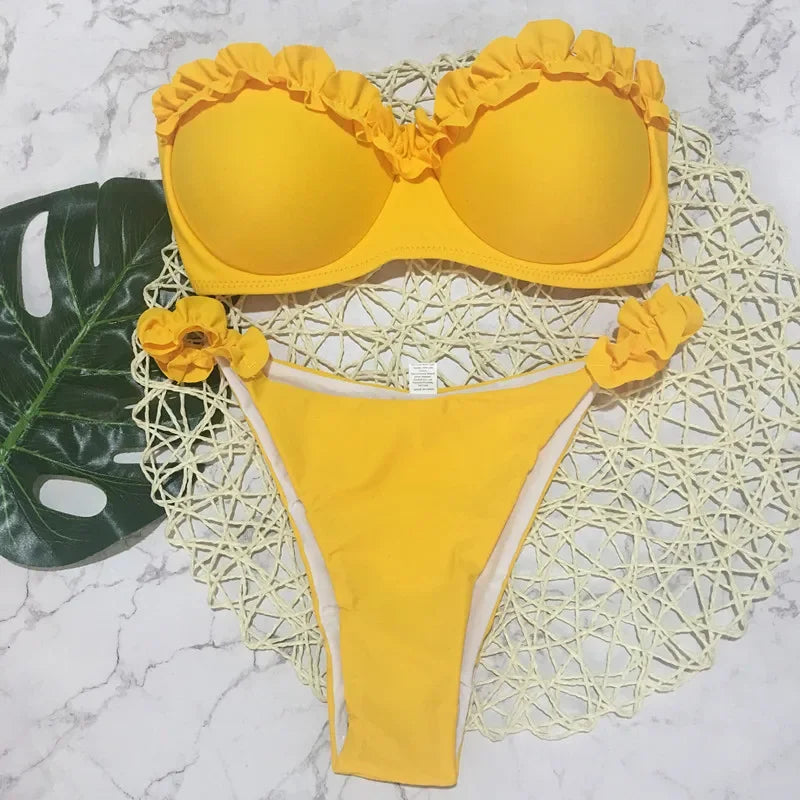 Rüschen Bandeau Bikini – verspielt, sexy & perfekt für deinen Sommer-Look