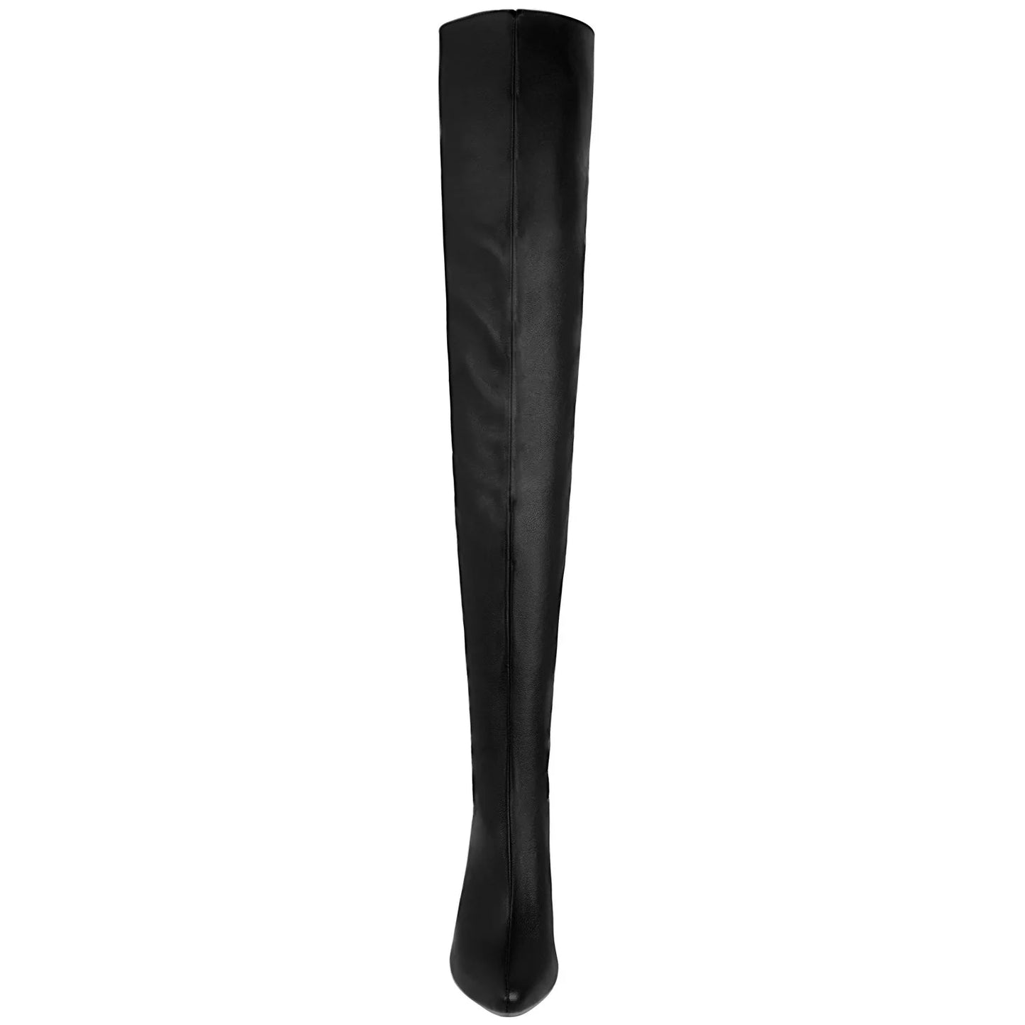 Schwarze Overknee-Stiefel aus Lackleder mit spitzer Zehenpartie – Elegant. Dominant. Zeitlos.