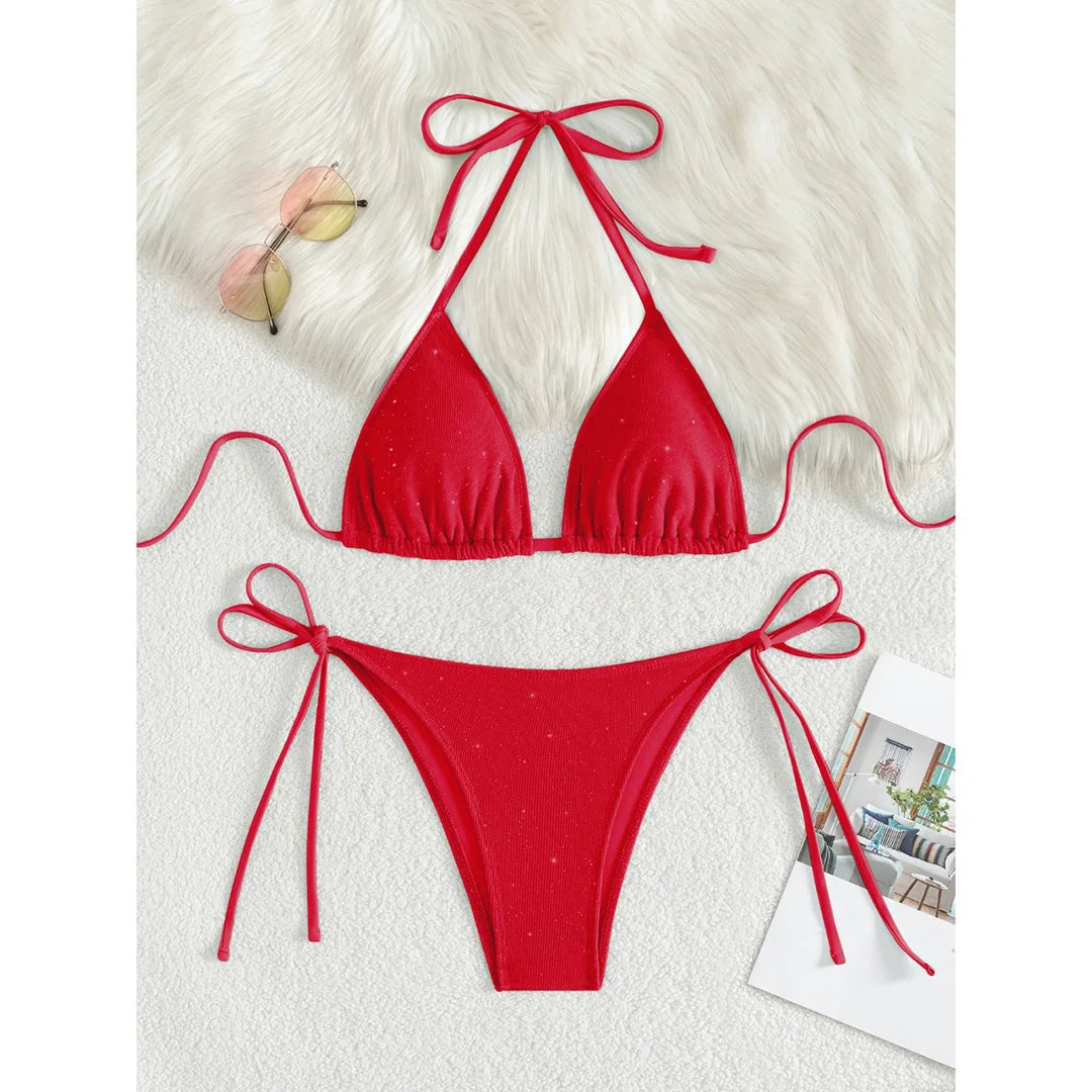 Glitter High-Cut Bikini – glänzend, sexy & ideal für heiße Sommertage