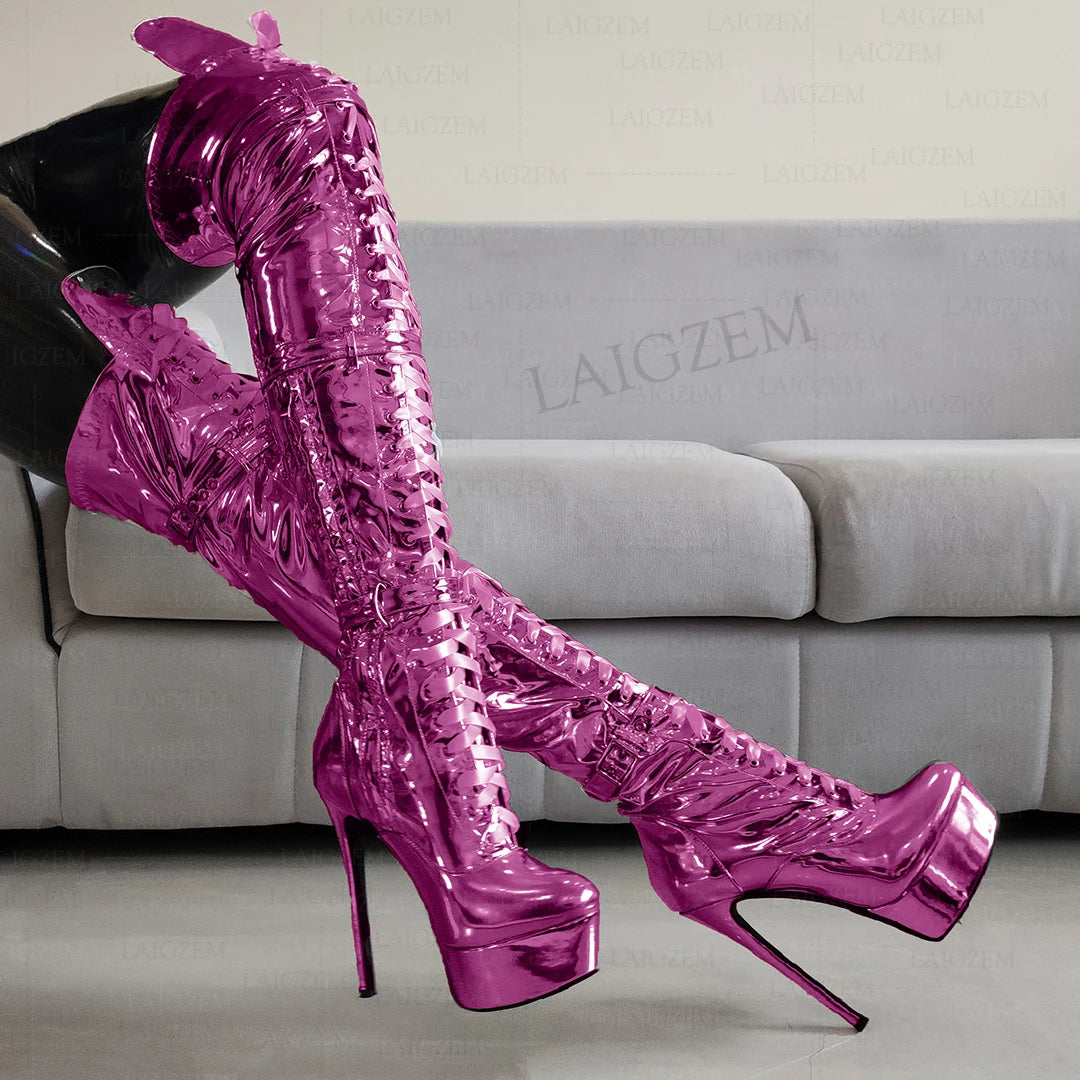 LAIGZEM Frauen Überknie-Stiefel – Verführerisch. Selbstbewusst. Extra hoch.