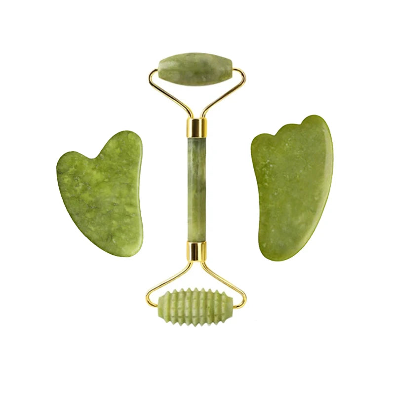100 % Naturstein Gua Sha & Jade Roller Set – Pure Beauty. Natürlich gepflegt.