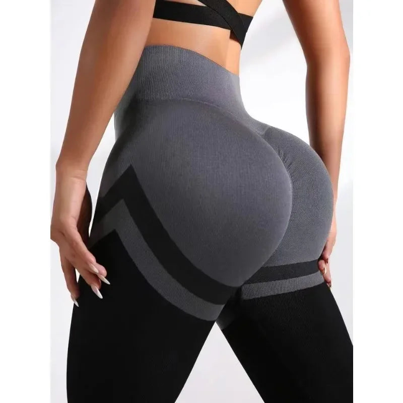 Nahtlose Streifen‑Butt‑Lift Leggings – High‑Waist Power für dein Workout