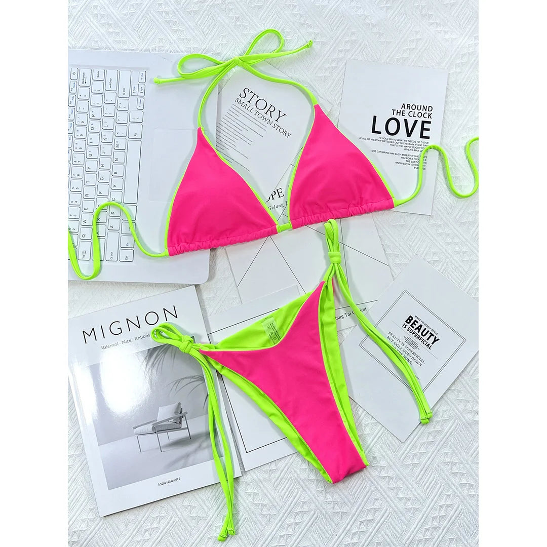 Halter-Bikini im Brazilian-Style – sexy, farbenfroh & perfekt für deinen Sommer