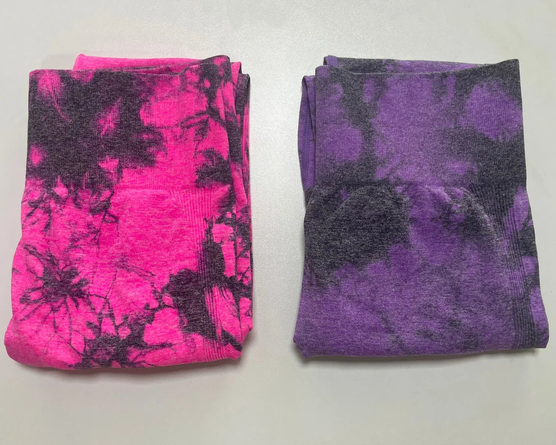 Nahtlose Tie‑Dye Yoga‑Hose – High‑Waist Fitness‑Leggings