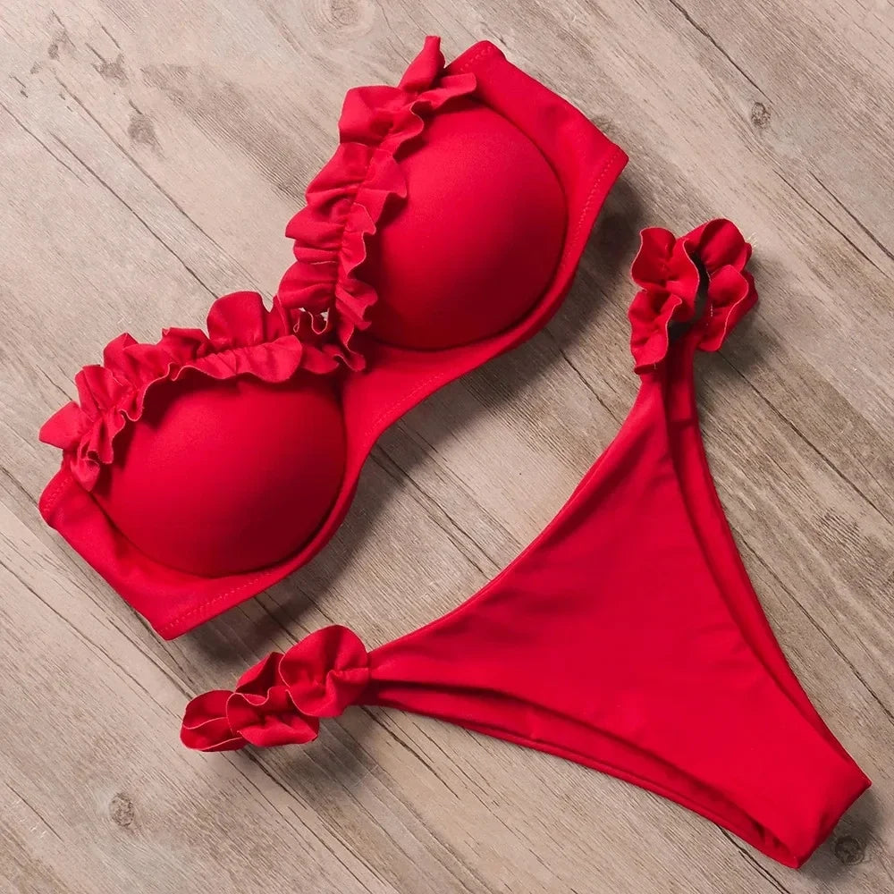 Rüschen Bandeau Bikini – verspielt, sexy & perfekt für deinen Sommer-Look