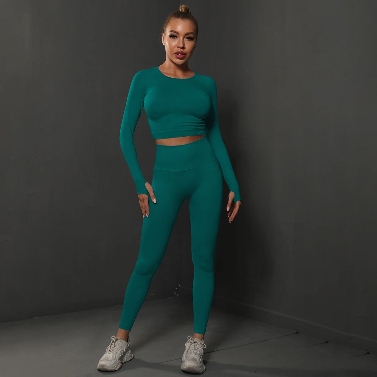 Nahtloses Sport-Set – Crop-Top & High-Waist Leggings für dein perfektes Workout