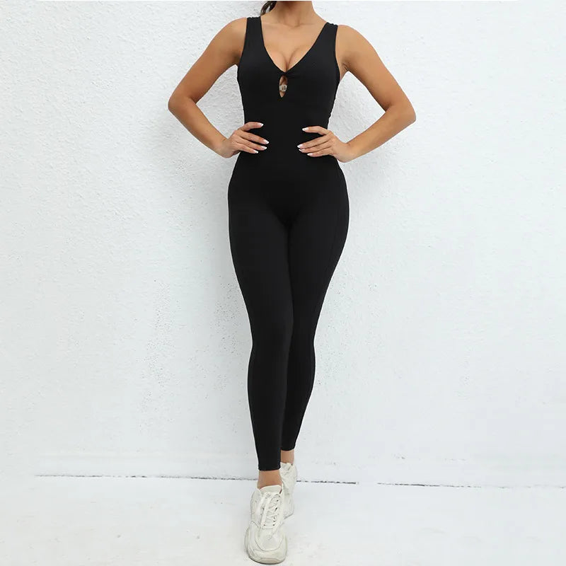 Rückenfreier Yoga-Overall – Stylischer Einteiler für Sport & Fitness