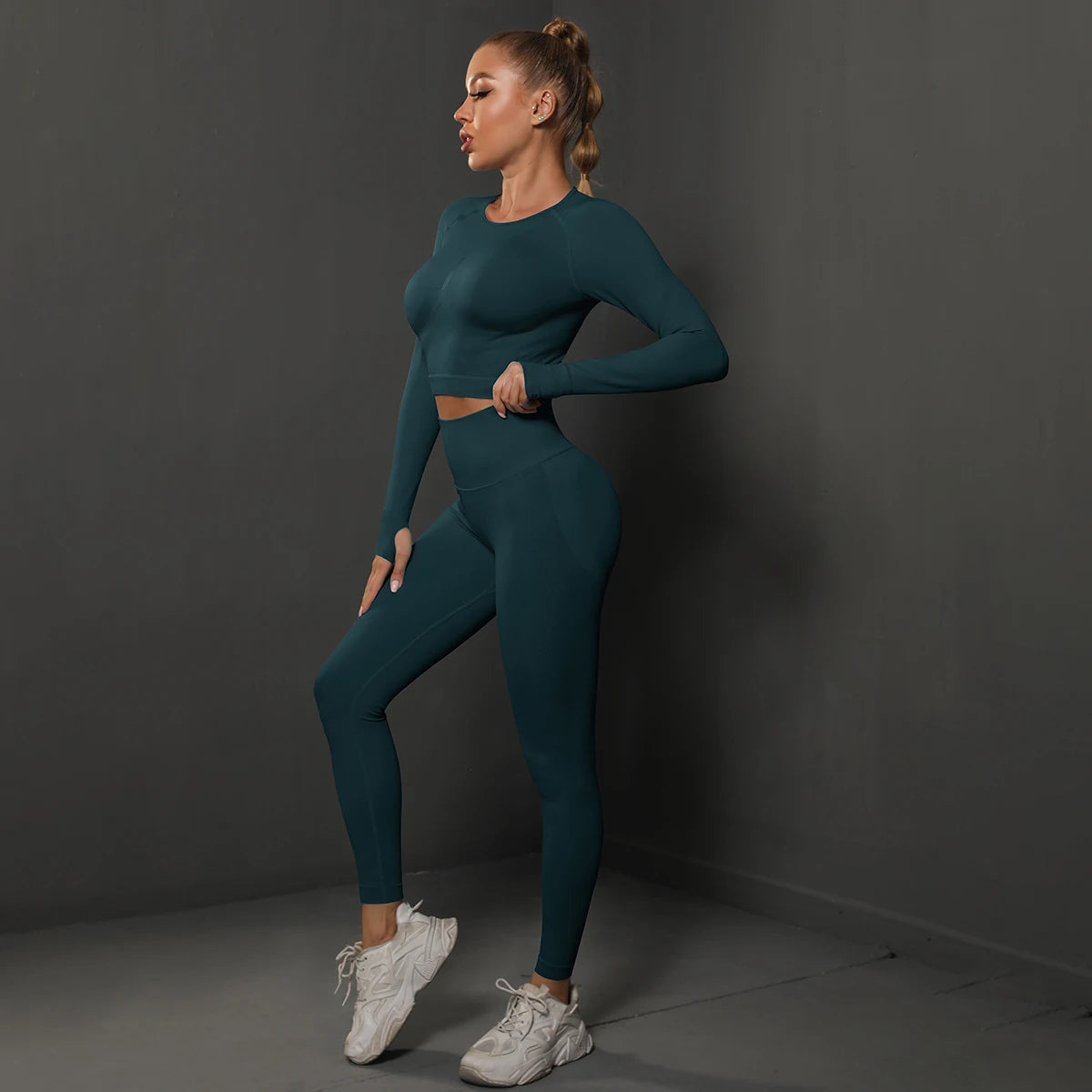Nahtloses Sport-Set – Crop-Top & High-Waist Leggings für dein perfektes Workout