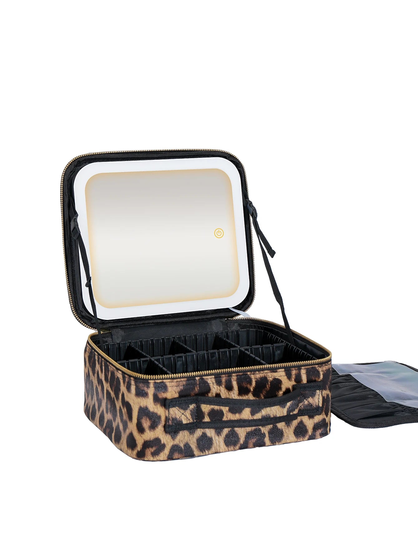 Make-up Tasche mit Spiegel & LED – dein Beauty-Moment im stylischen Leopard-Look!