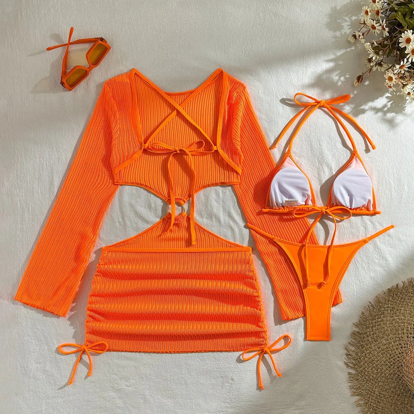 Bikini-Set mit Mesh Cover-Up – sexy, vielseitig & perfekt für deinen Beach-Look