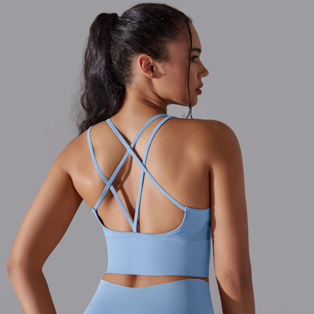 Crossover Back Sports Bra – Power. Halt. Style.