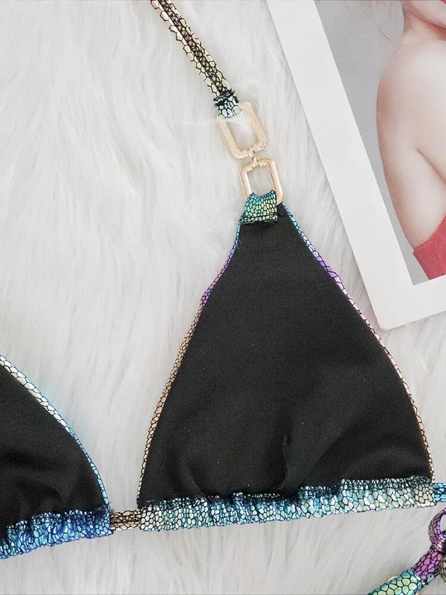 Gradient Snake Bikini – glänzend, wild & ultra feminin