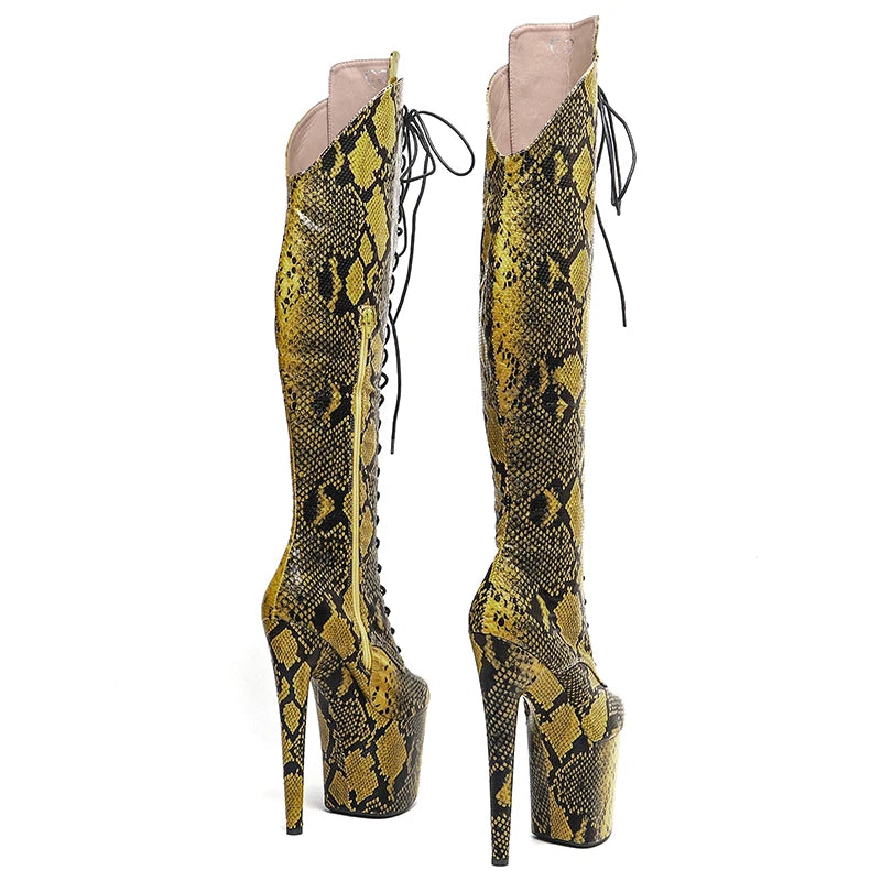 Leecabe Snake PU Platform Boots – für deinen wilden Auftritt: 🐍