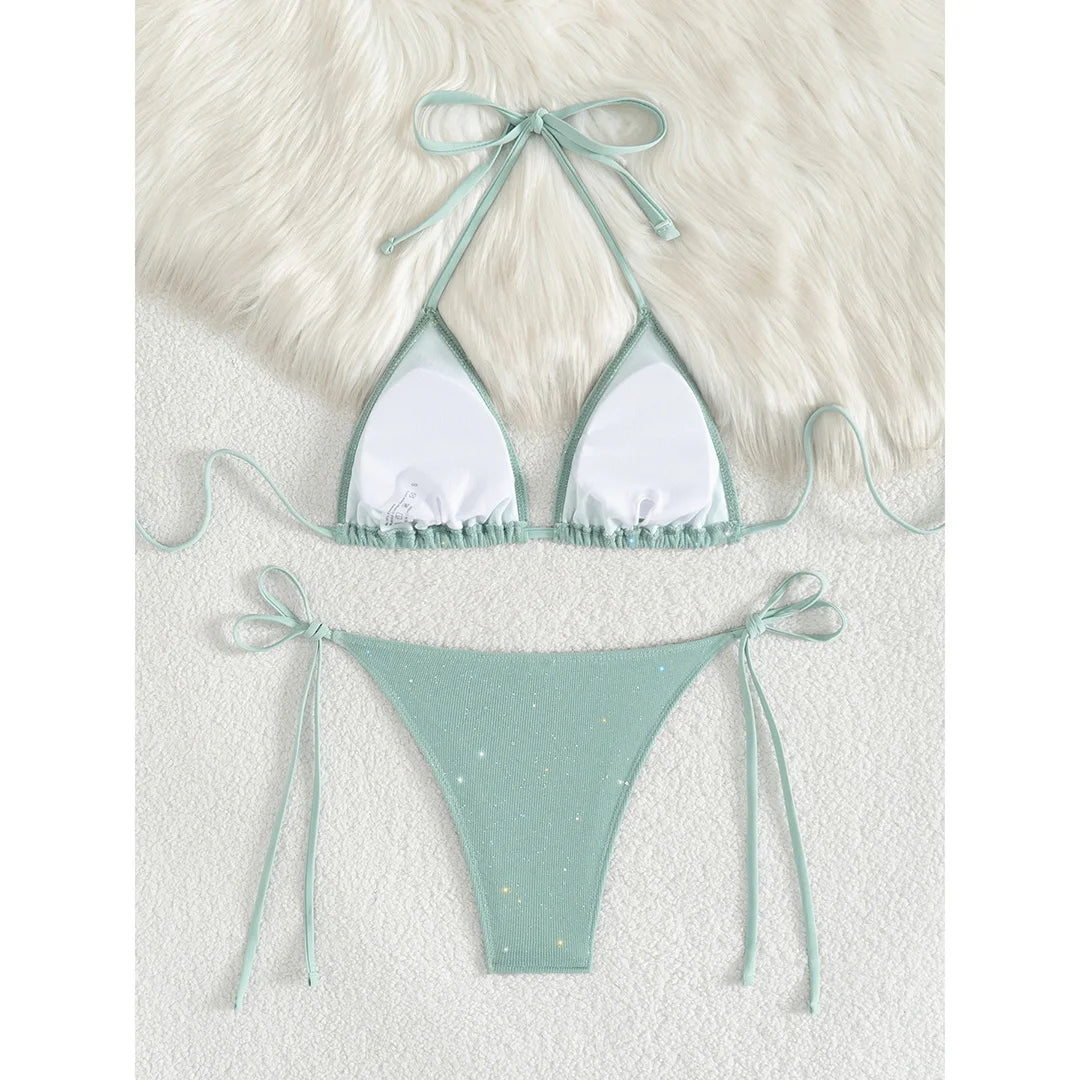 Glitter High-Cut Bikini – glänzend, sexy & ideal für heiße Sommertage