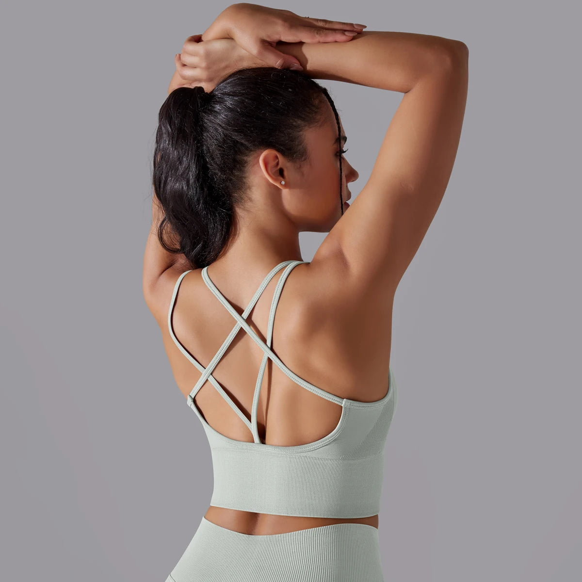Crossover Back Sports Bra – Power. Halt. Style.