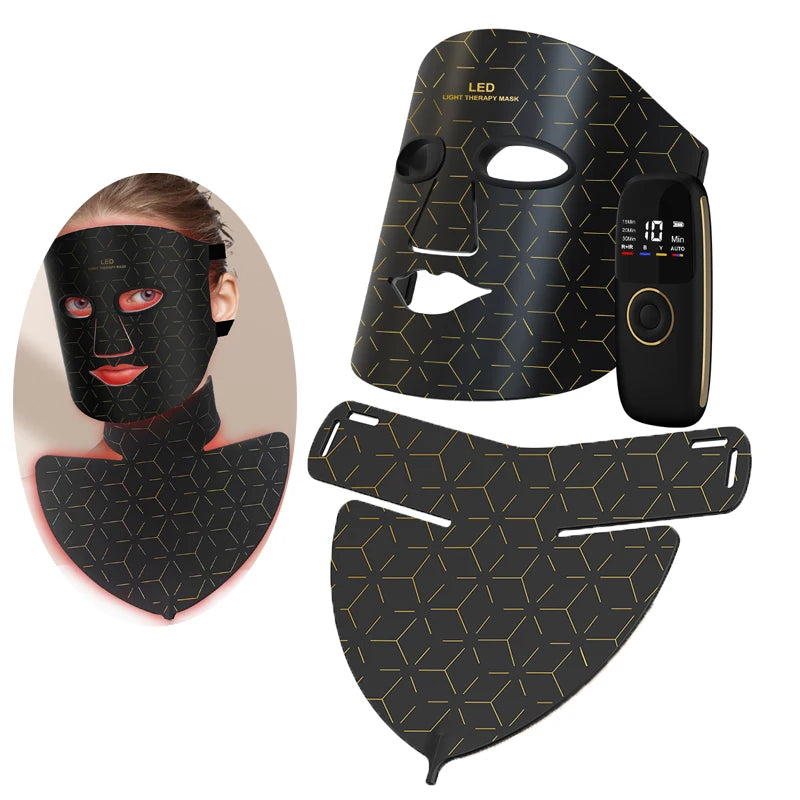 LED-Gesichts- & Halsmaske – Infrarot-Lichttherapie für Hautverjüngung & Anti-Aging