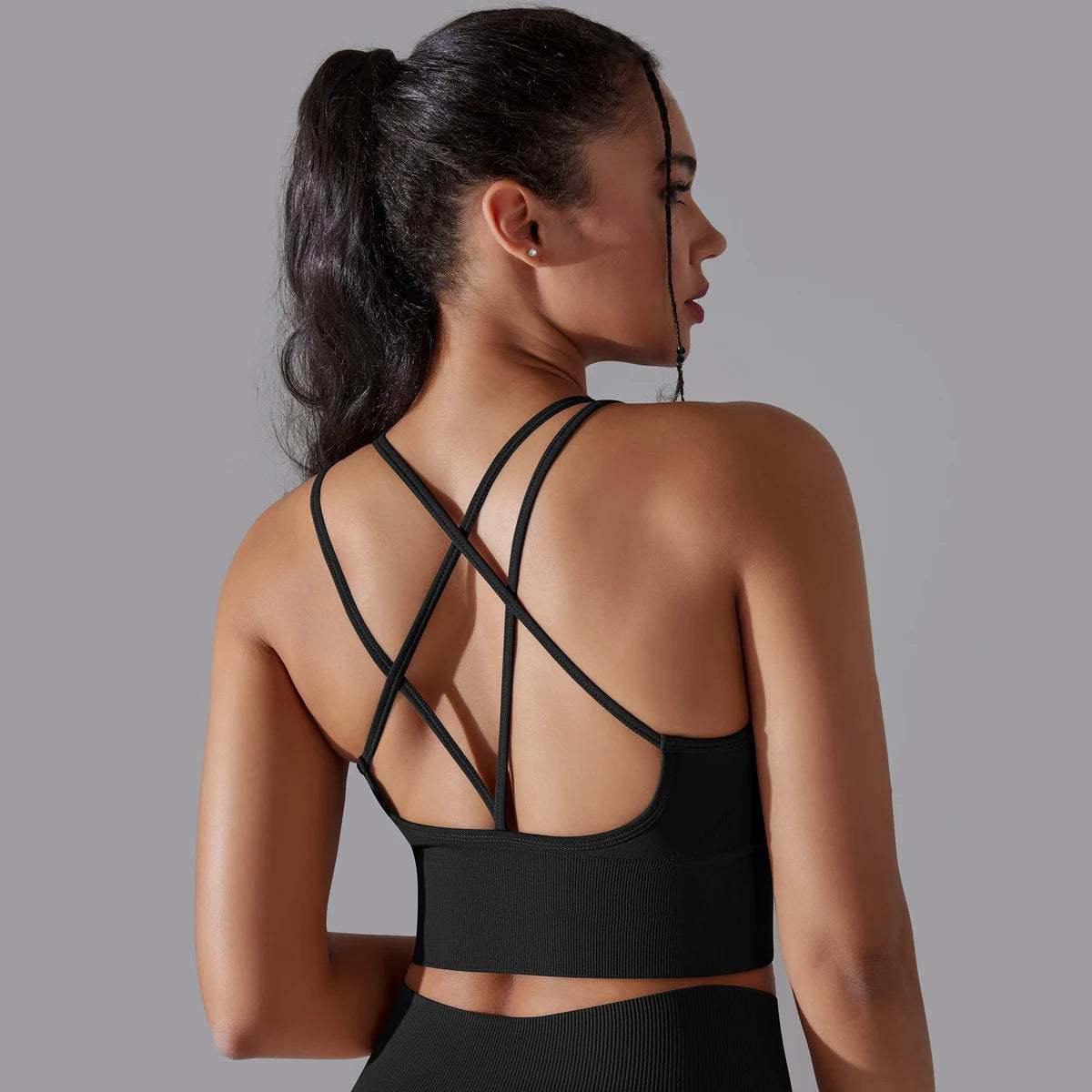 Crossover Back Sports Bra – Power. Halt. Style.