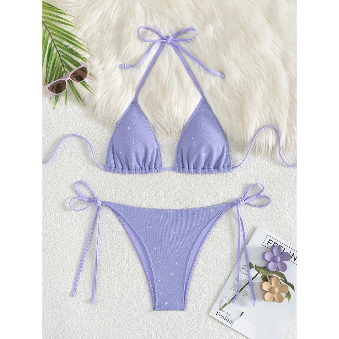 Glitter High-Cut Bikini – glänzend, sexy & ideal für heiße Sommertage