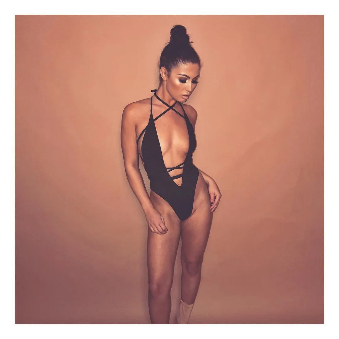 Tiefer V-Ausschnitt Monokini – elegant gewickelt & sexy zugleich