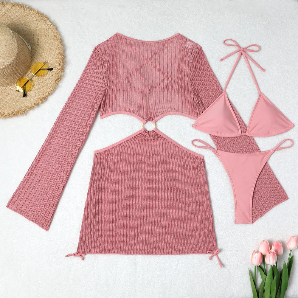 Bikini-Set mit Mesh Cover-Up – sexy, vielseitig & perfekt für deinen Beach-Look