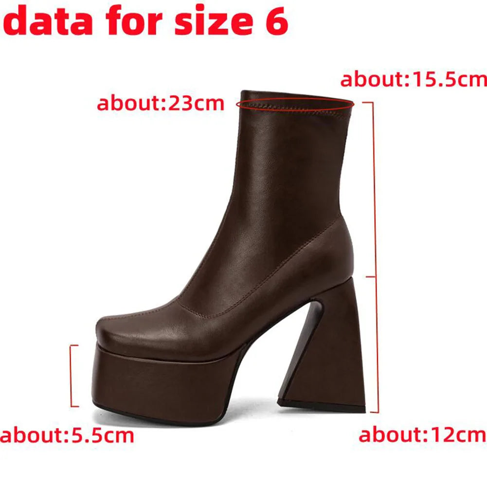 Platform Ankle Boots mit Zipper – Bold. Clean. Fashion-Statement.