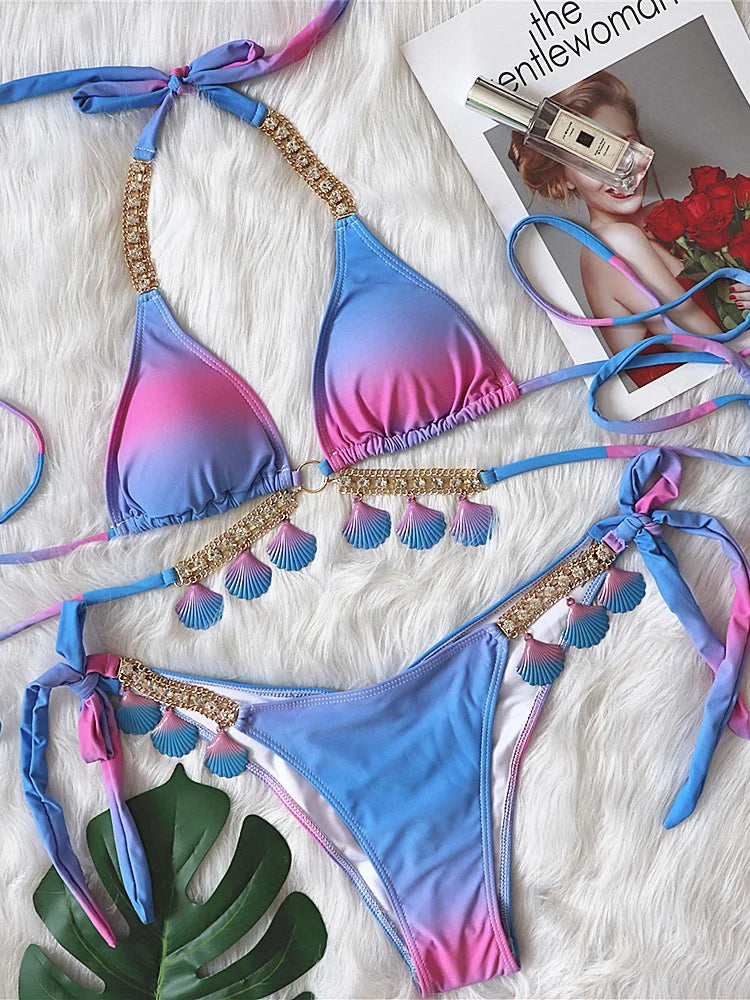 Shell-Diamond Bikini – luxuriös, verspielt & absolut strandtauglich