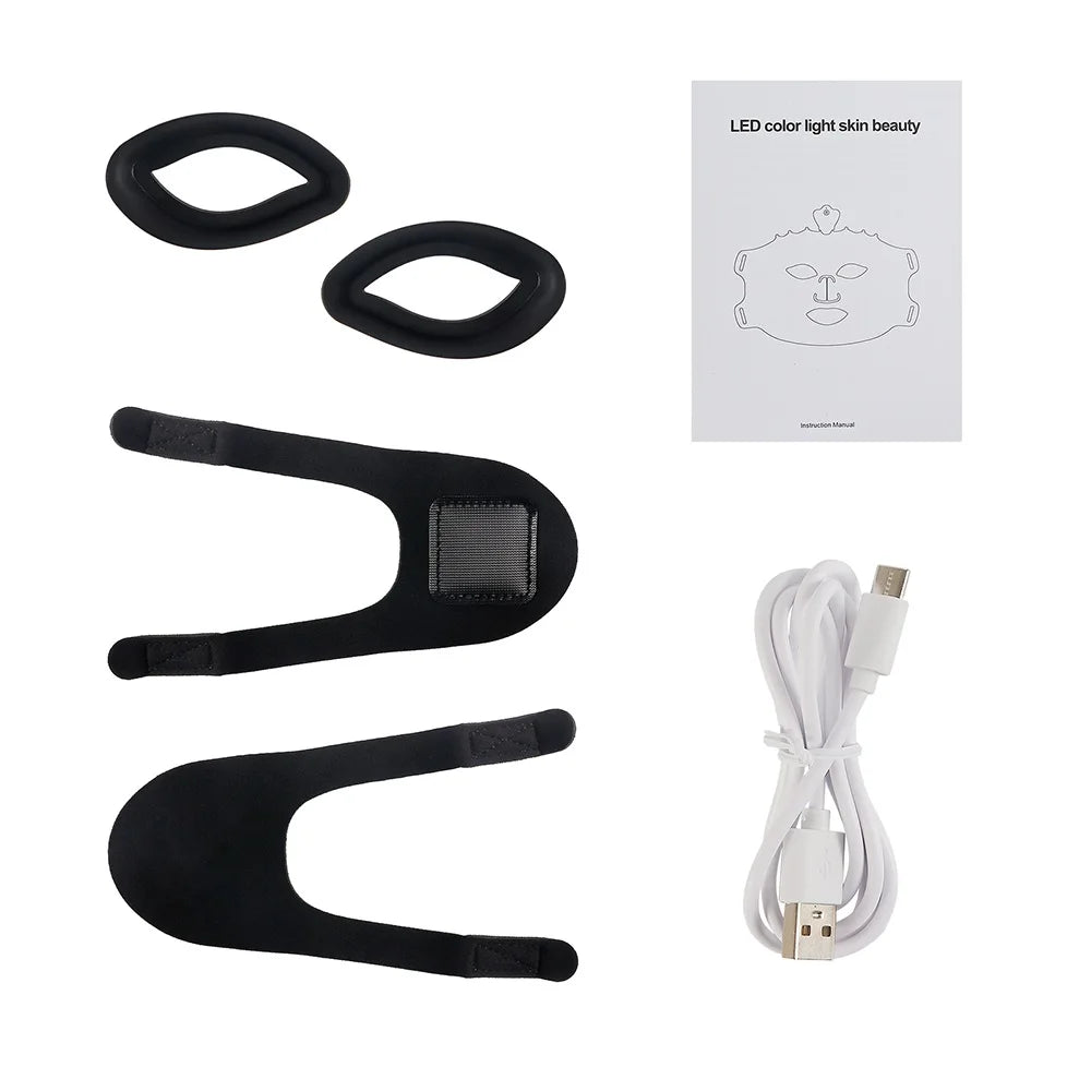 7-Farben Photon Silikon LED-Gesichtsmaske – Kabellose Rotlichttherapie für Hautpflege & Anti-Aging