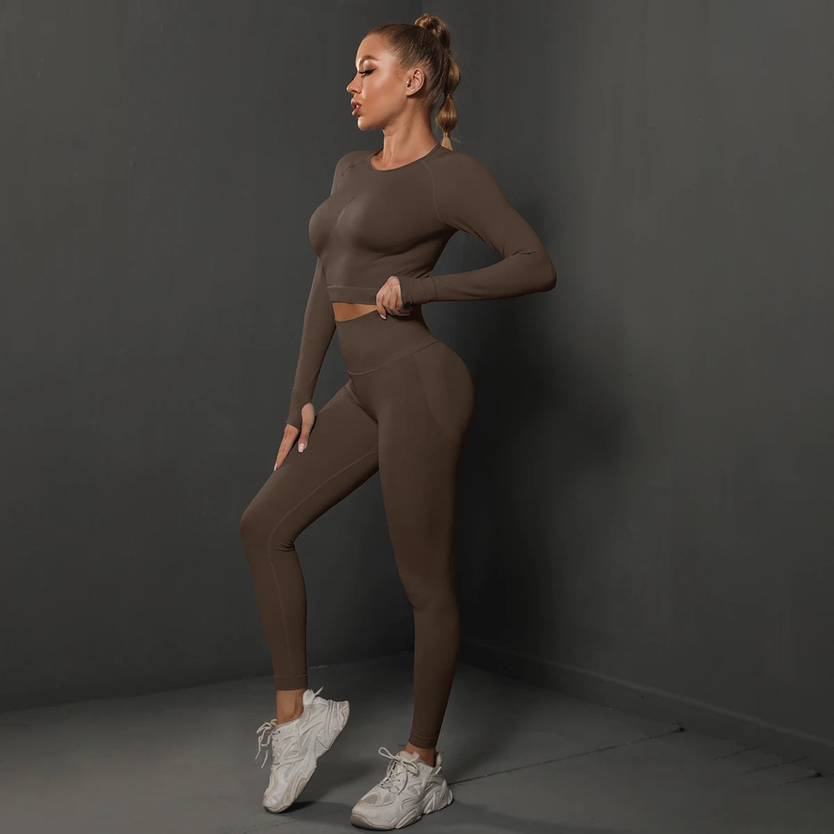 Nahtloses Sport-Set – Crop-Top & High-Waist Leggings für dein perfektes Workout