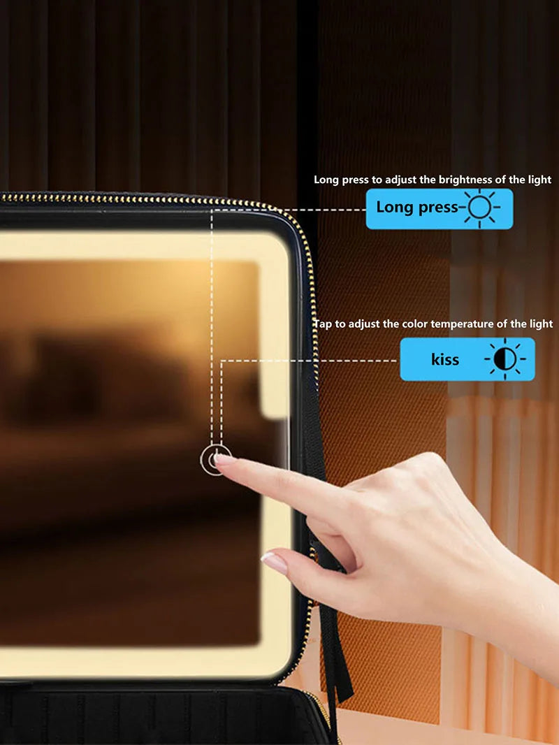 Smarte LED Kosmetiktasche mit Spiegel – Beauty to go in Bestform! ✨👜