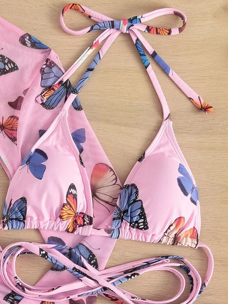 4-teiliges Bikini-Set mit Mesh – stylisch, vielseitig & perfekt für den Sommer