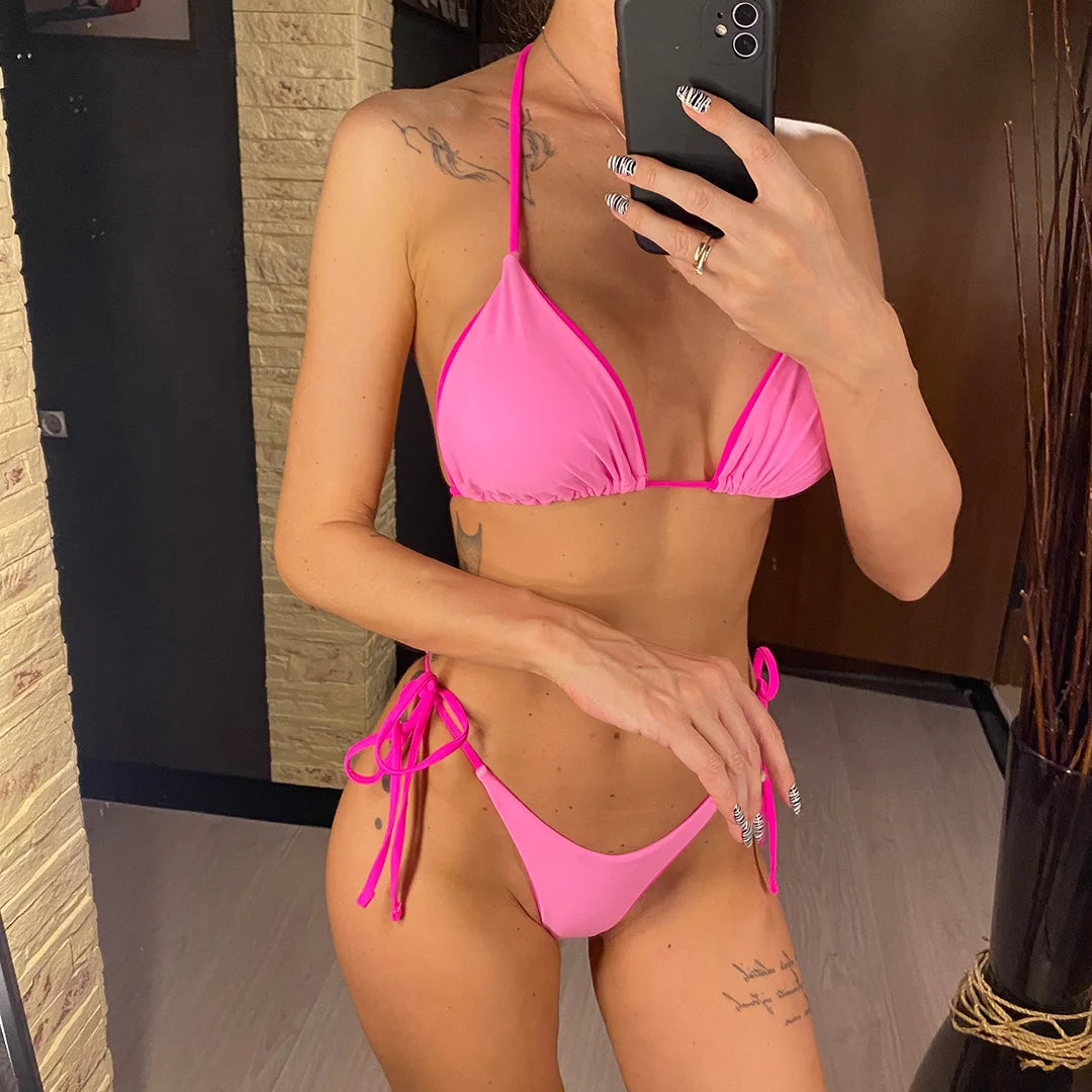 Halter-Bikini im Brazilian-Style – sexy, farbenfroh & perfekt für deinen Sommer