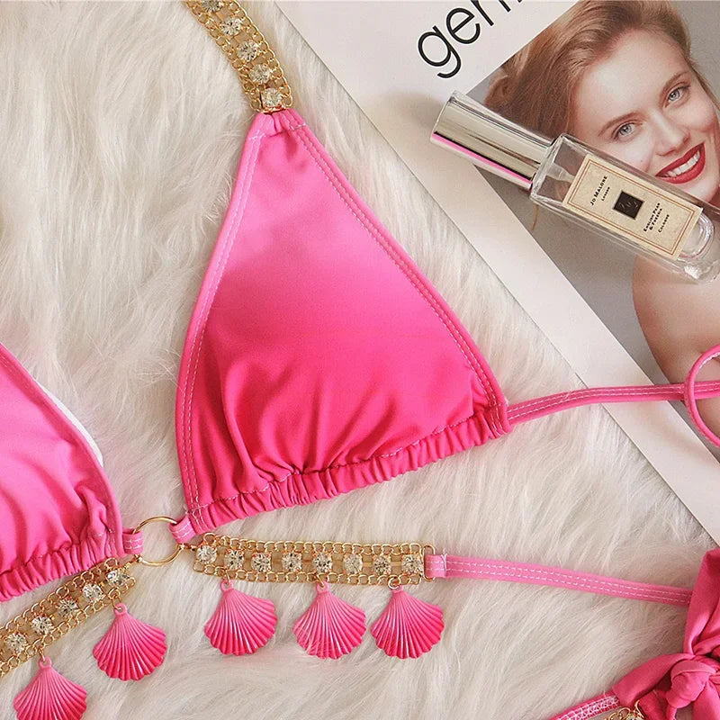 Shell-Diamond Bikini – luxuriös, verspielt & absolut strandtauglich