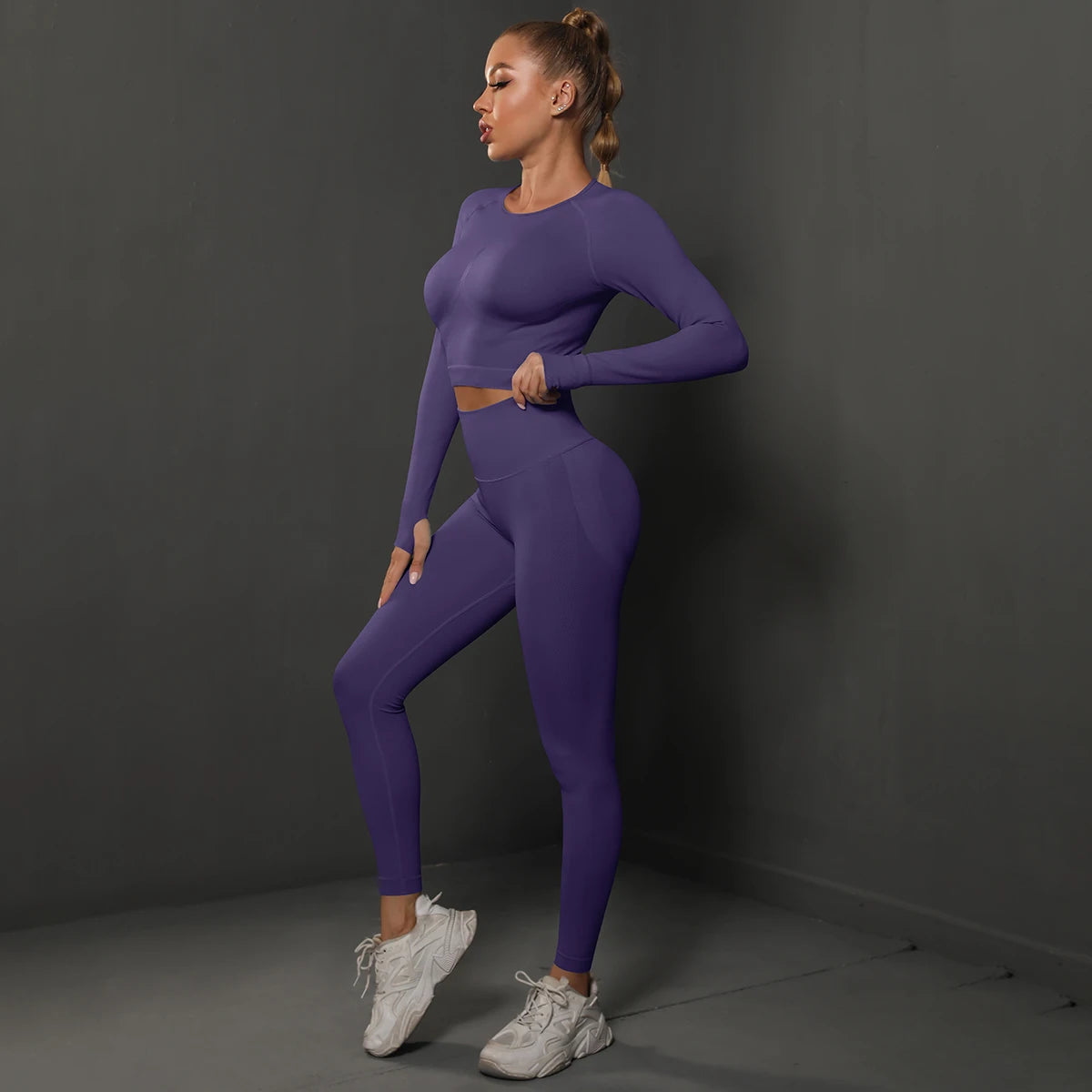 Nahtloses Sport-Set – Crop-Top & High-Waist Leggings für dein perfektes Workout