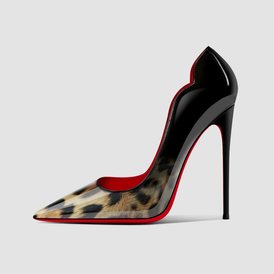 Elegant Leopard Black Red Sole Heels – Stil, der Eindruck hinterlässt