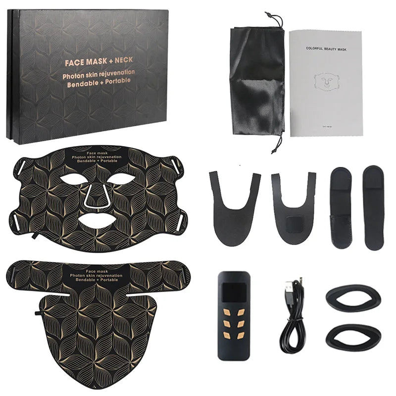 LED-Gesichtsmaske mit Halsabdeckung – Professionelle Lichttherapie für strahlende Haut
