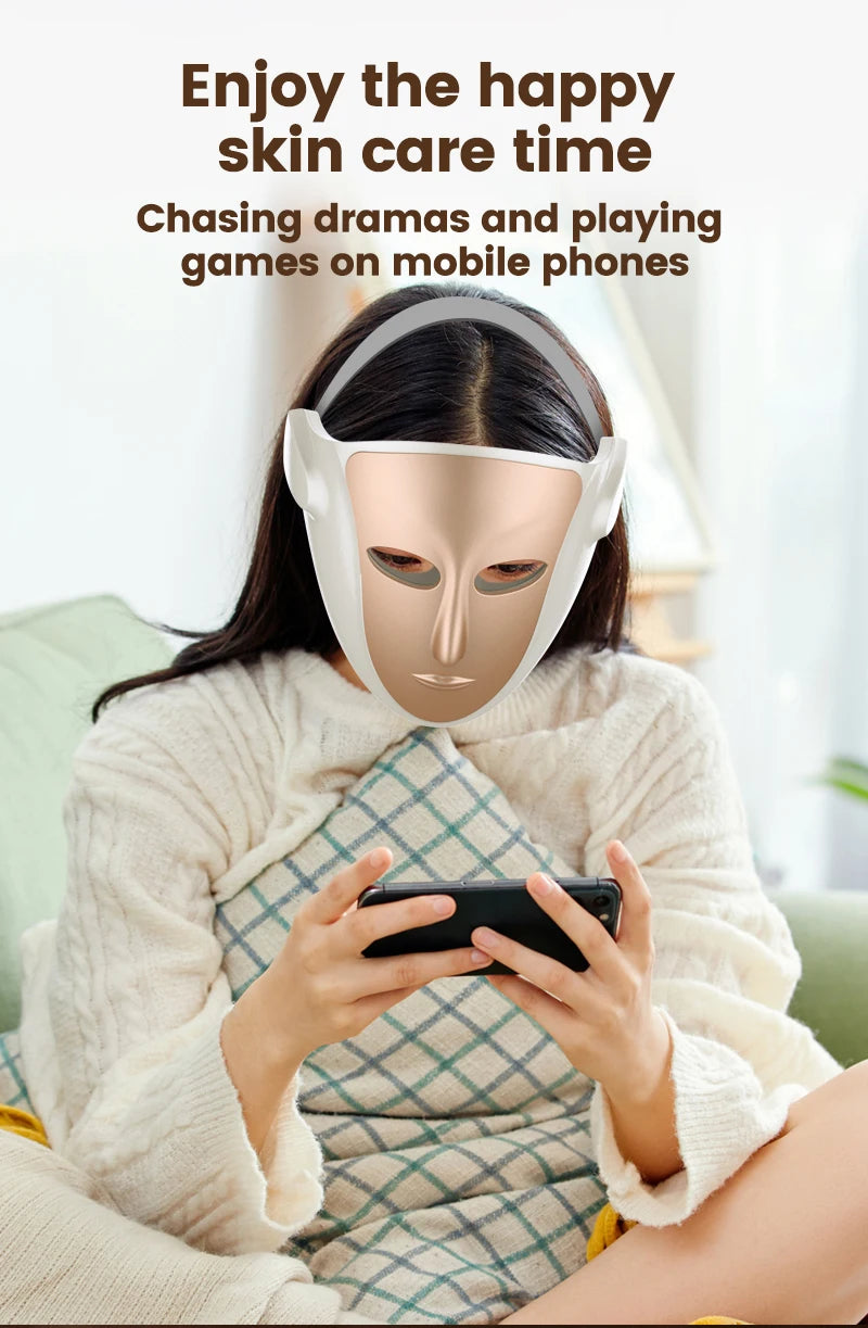 VanCostar Premium LED-Gesichtsmaske mit 807 LEDs & Rotlicht-Therapie – Dein persönliches Luxus-Spa zuhause! ✨