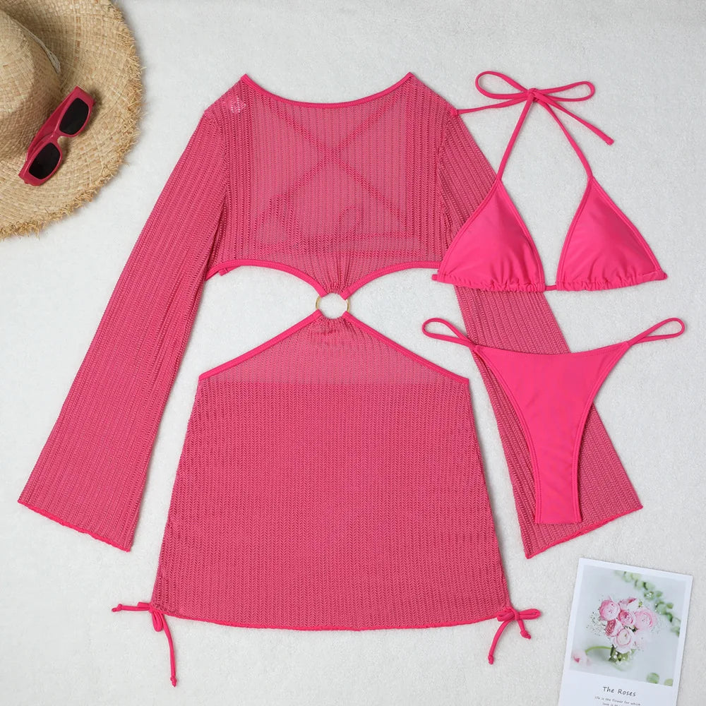 Bikini-Set mit Mesh Cover-Up – sexy, vielseitig & perfekt für deinen Beach-Look