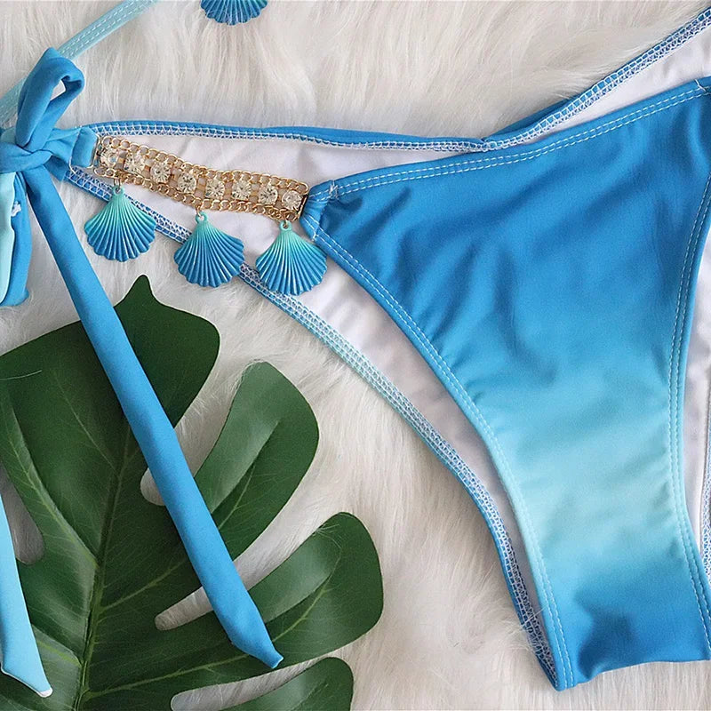 Shell-Diamond Bikini – luxuriös, verspielt & absolut strandtauglich